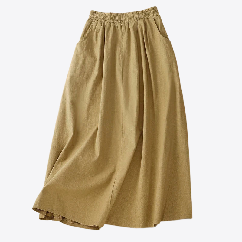 Fern Moss Cotton Linen Womens Skirt