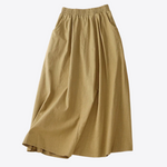 Fern Moss Cotton Linen Womens Skirt
