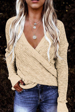 Cloudy Meadow Waffle Knit Womens Sweater