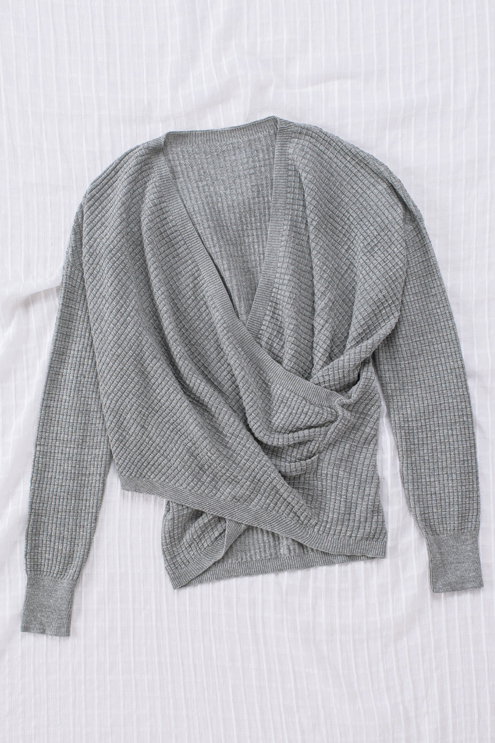 Cloudy Meadow Waffle Knit Womens Sweater