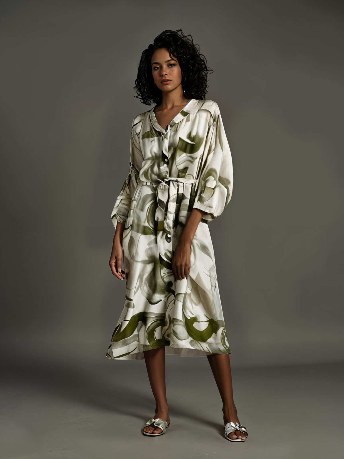 Emerald Garden Mulberry Silk Womens Dress