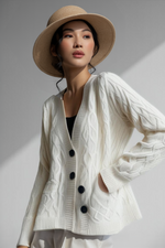 Grain Fields Cardigan Cashmere Womens Sweater