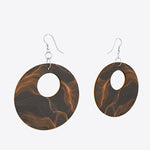 Abstract Waves Eco-Friendly Handmade Wood Sterling Silver Womens Earrings