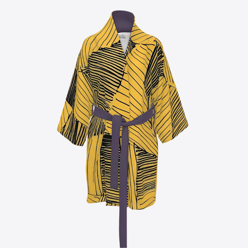 Golden Plum Kimono Organic Cotton Womens Robe