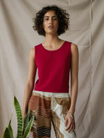 Raspberry Tart Sleeveless Camisole Cotton Womens Crop Top