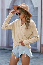 Cloudy Meadow Waffle Knit Womens Sweater