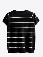 Moonlit Meadow Short Sleeves Wool Cotton Womens Sweater