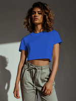 Harbor Mist Blossom Casual Cotton Womens Crop Top