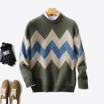 Frosty Lagoon Patchwork Mens Sweater