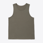Olive Green Sleeveless Basic Cotton Mens Activewear Tank