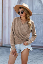 Cloudy Meadow Waffle Knit Womens Sweater