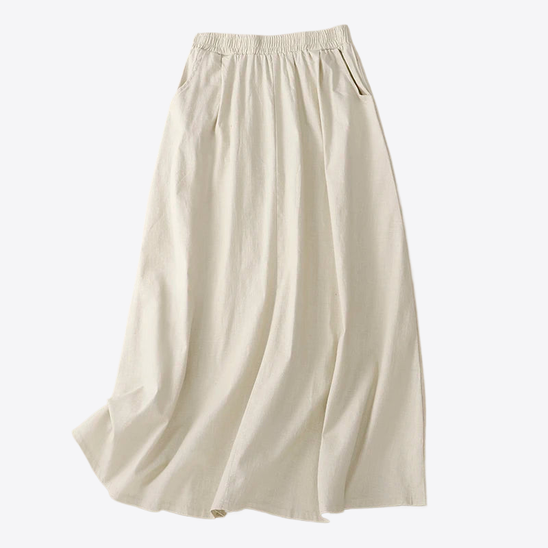 Fern Moss Cotton Linen Womens Skirt