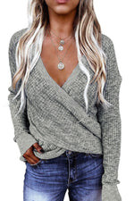 Cloudy Meadow Waffle Knit Womens Sweater