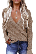 Cloudy Meadow Waffle Knit Womens Sweater