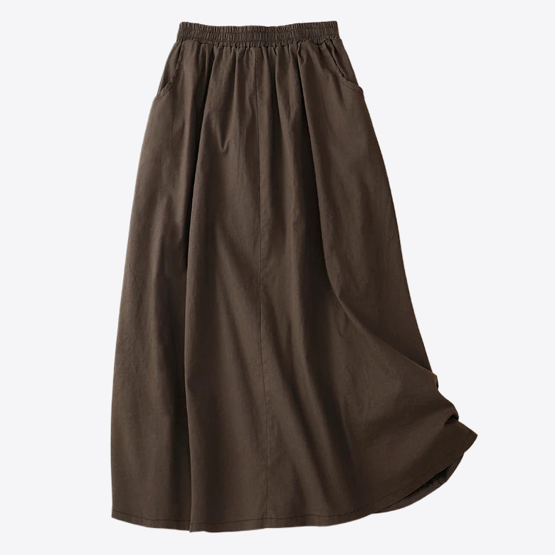 Fern Moss Cotton Linen Womens Skirt