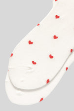 Lush Rose Hearts Lounge Cotton Womens Socks
