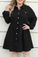 Twilight Mist Curve Womens Dress with Buttons