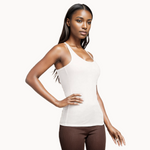 Ivory Sands Solid 100% Cotton Womens Tank Top