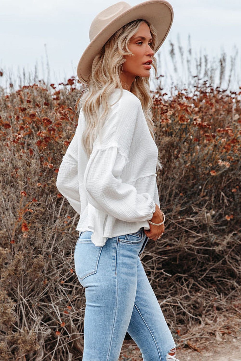 White Dove 100% Linen Womens Blouse