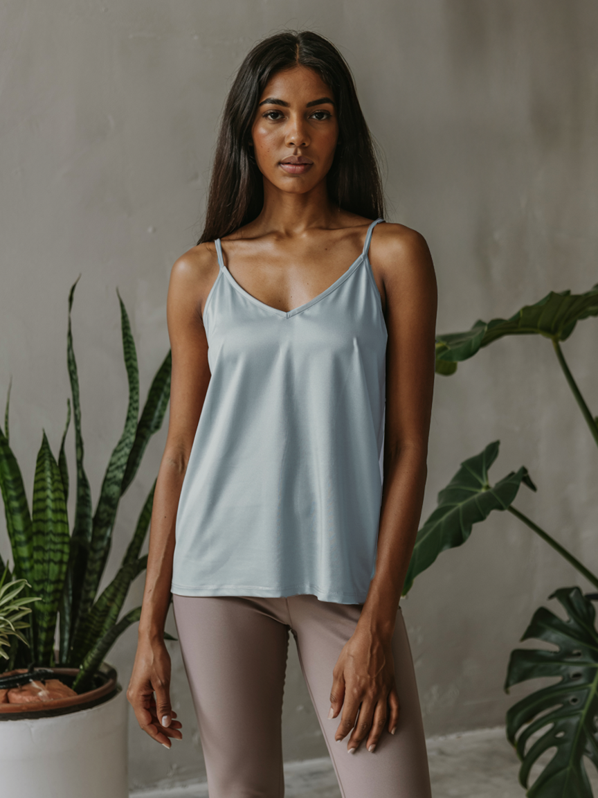Ivory Orchid V-Neck Basic Viscose Womens Tank