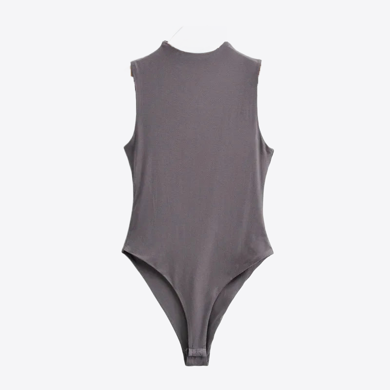 Neutral Hue Round Neck Slim Fit Sleeveless Cotton Womens Romper