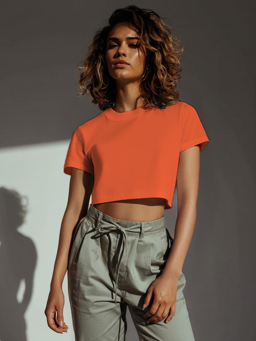 Harbor Mist Blossom Casual Cotton Womens Crop Top