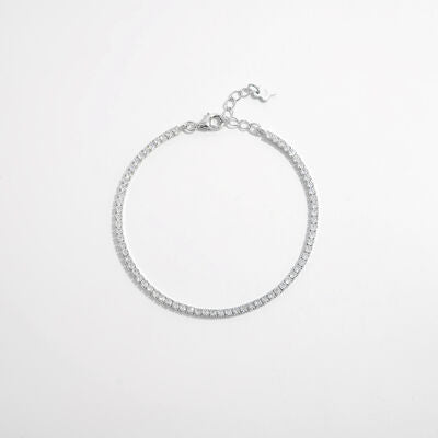 925 Sterling Silver Inlaid Zircon Bracelet | Hypoallergenic - Allergy Friendly - Naturally Free