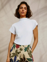 Sable Comfy Short Sleeve Cotton Womens Turtleneck