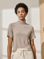 Maple Grove Short Sleeve Cotton Womens Turtleneck