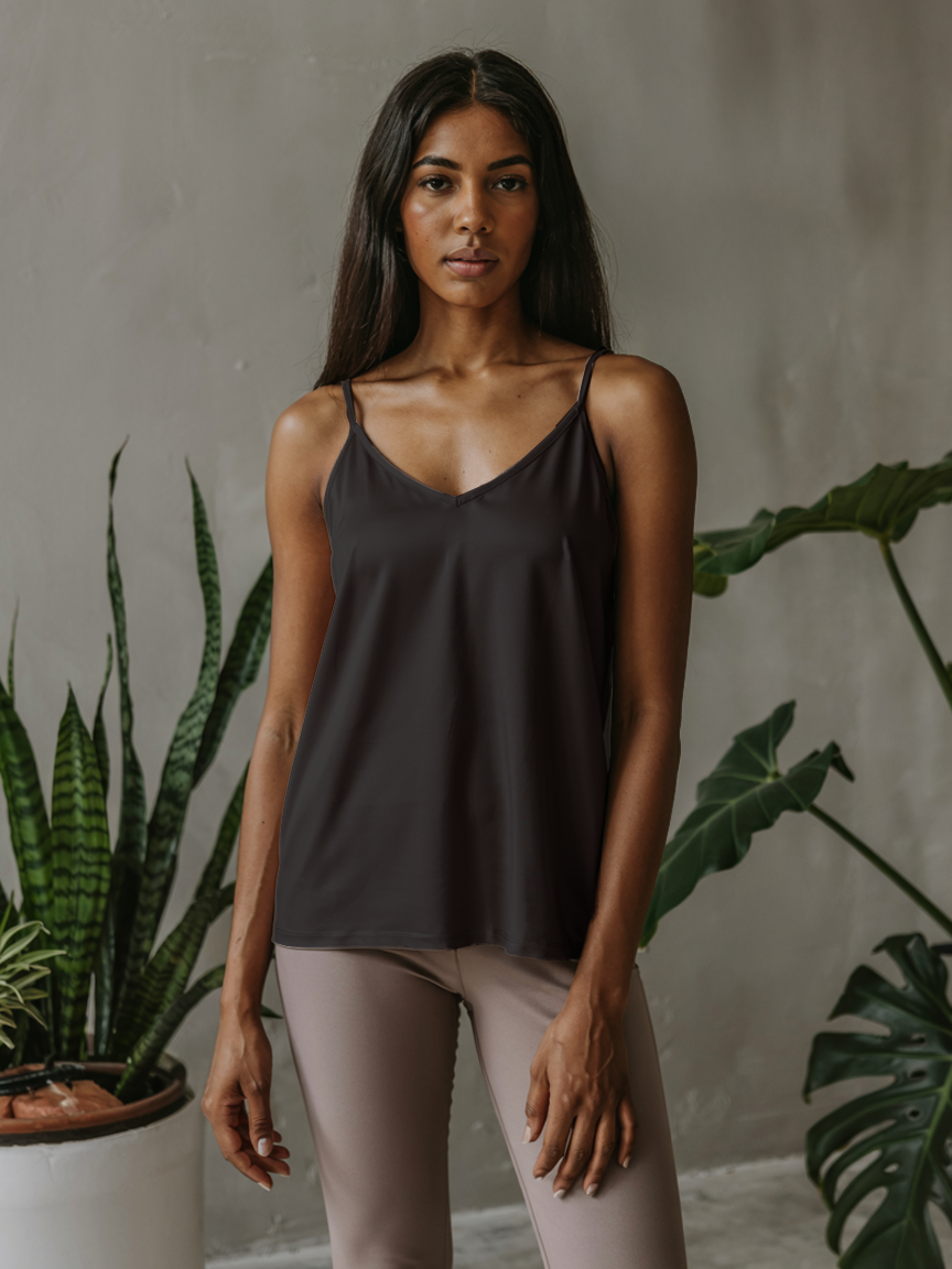 Ivory Orchid V-Neck Basic Viscose Womens Tank