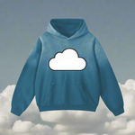 Azure Mist Oversized Cotton Hoodie