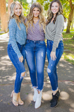 Cloudy Meadow Waffle Knit Womens Sweater