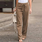Mist Green Cotton Linen Womens Pants