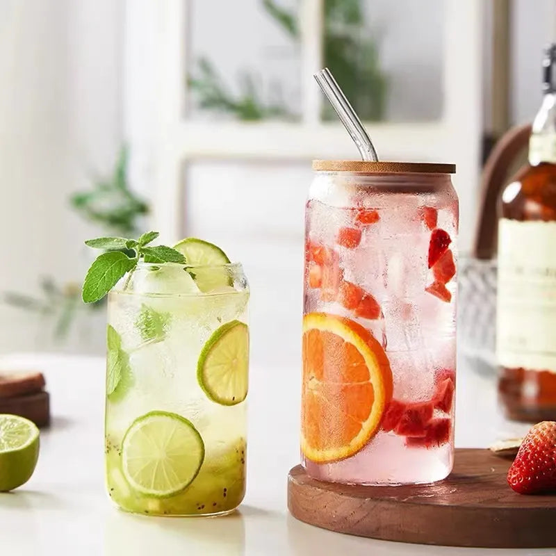 Bamboo Crystal Glass Cup With Bamboo Lid and Glass Straw | Hypoallergenic - Allergy Friendly - Naturally Free