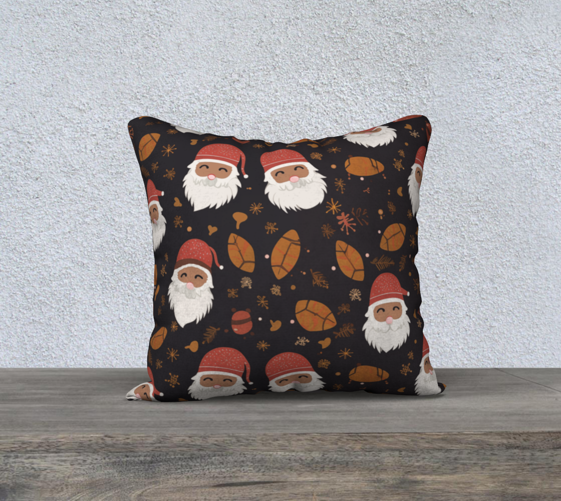 Black Santa Throw Pillow Cover | Hypoallergenic - Allergy Friendly - Naturally Free
