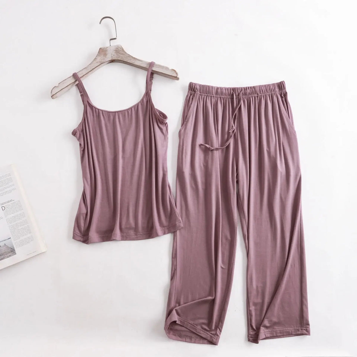 Blue Agave Viscose Womens Lounge Tank & Capri Pants Set | Hypoallergenic - Allergy Friendly - Naturally Free