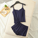 Blueberry Orchard Tank & Shorts Viscose Womens Lounge Set | Hypoallergenic - Allergy Friendly - Naturally Free