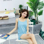 Blueberry Orchard Tank & Shorts Viscose Womens Lounge Set | Hypoallergenic - Allergy Friendly - Naturally Free