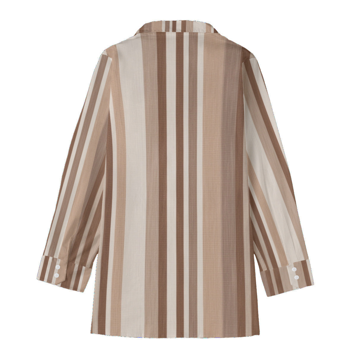 Earth Tones Stripes Button Up Cotton Blouse | Hypoallergenic - Allergy Friendly - Naturally Free