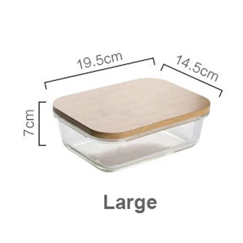Earthy Elements Glass Lunch Storage Bowl With Bamboo Lid | Hypoallergenic - Allergy Friendly - Naturally Free