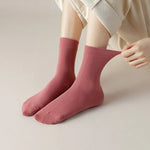 Fall Foilage 3 Pcs Solid Cotton Womens Socks | Hypoallergenic - Allergy Friendly - Naturally Free