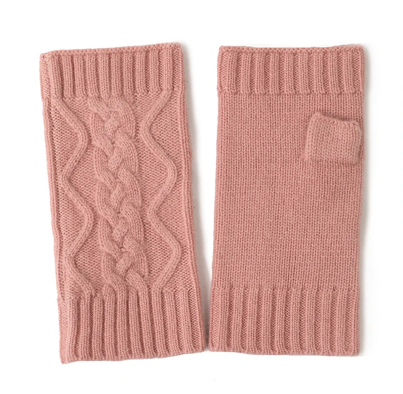 Frosty Chic Fingerless Knit Cashmere Womens Gloves | Hypoallergenic - Allergy Friendly - Naturally Free