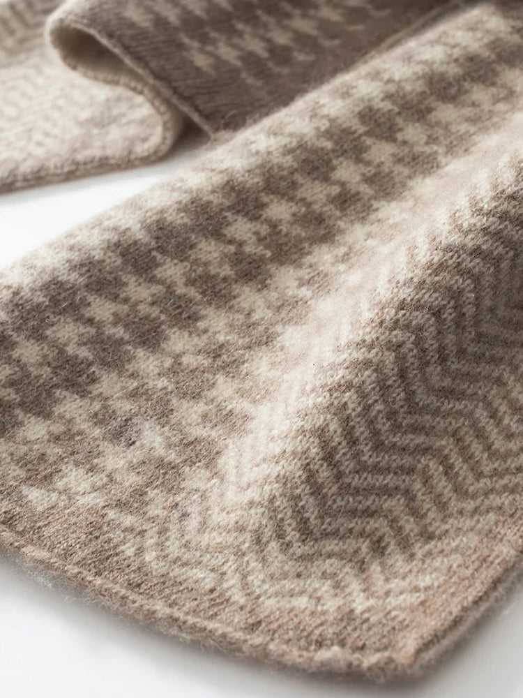 Golden Pear Stripes Knit Cashmere Scarf | Hypoallergenic - Allergy Friendly - Naturally Free