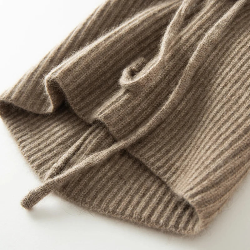 Golden Raisins Knit Hooded Drawstring Cashmere Womens Scarf | Hypoallergenic - Allergy Friendly - Naturally Free