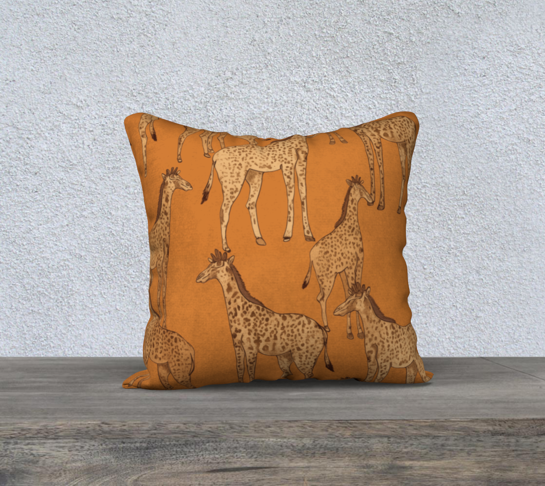 Grazing Giraffe Animal Throw Pillow Cover | Hypoallergenic - Allergy Friendly - Naturally Free