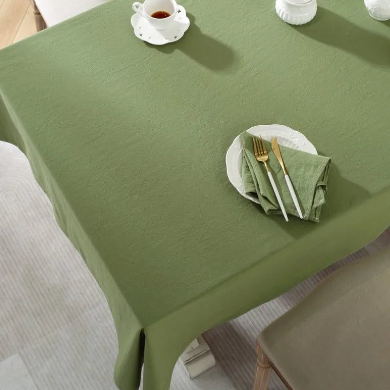 Green Leaf 100% Cotton Table Cloth | Hypoallergenic - Allergy Friendly - Naturally Free