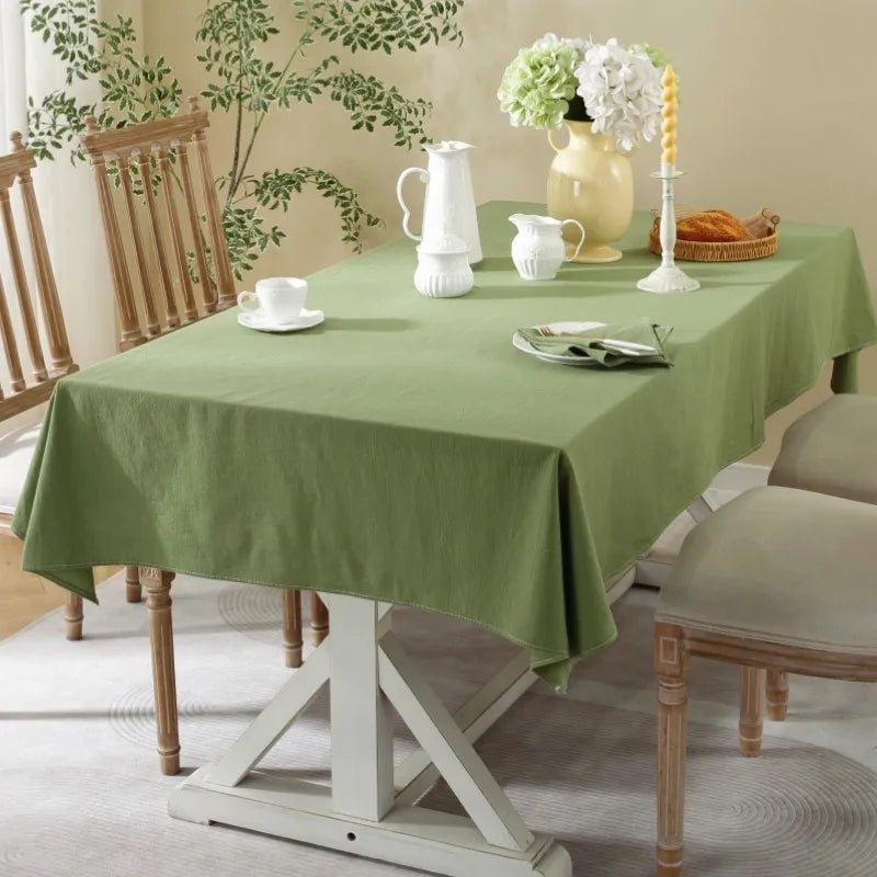Green Leaf 100% Cotton Table Cloth | Hypoallergenic - Allergy Friendly - Naturally Free