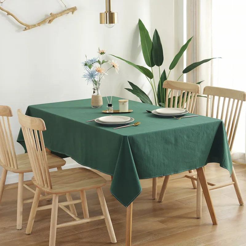 Green Leaf 100% Cotton Table Cloth | Hypoallergenic - Allergy Friendly - Naturally Free