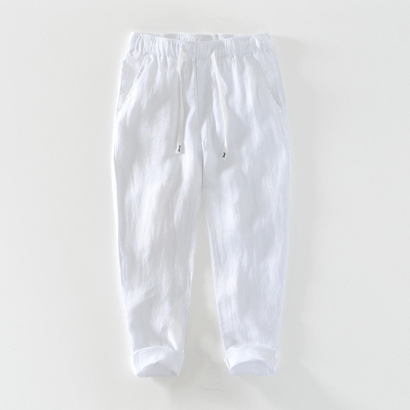 Green Leaf 100% Linen Mens Pants | Hypoallergenic - Allergy Friendly - Naturally Free