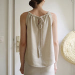 Natural Hues 100% Linen Womens Halter Top